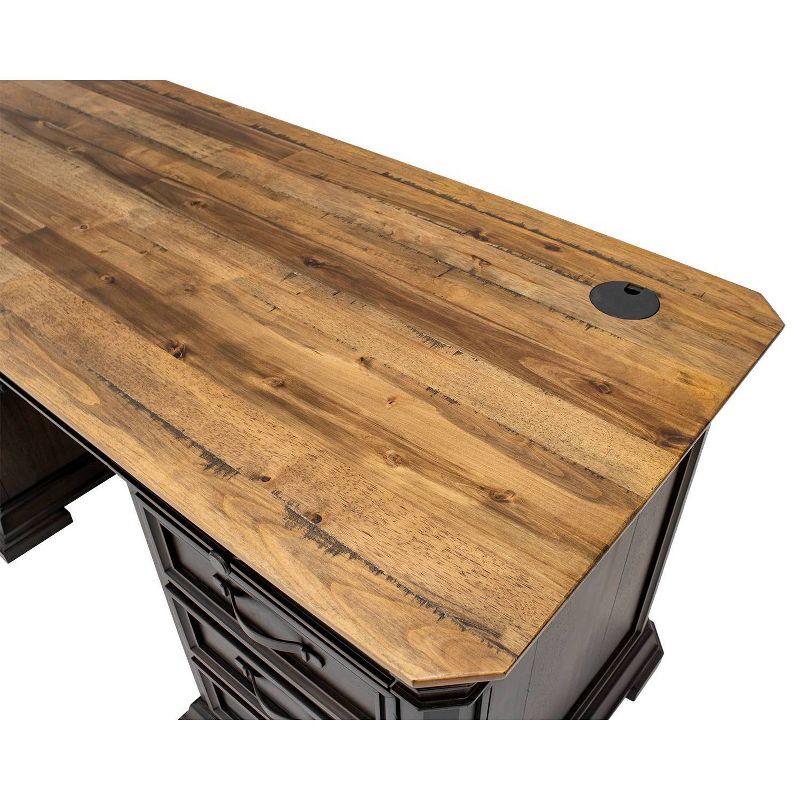 Sonoma Double Pedestal Desk Brown - Martin Furniture: Antique Bronze Hardware, Wood Veneer, No Assembly Required