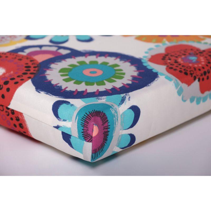 20"x20"x3" 2pc Crosby Floral Outdoor Squared Corners Chair Cushions - Confetti - Pillow Perfect: Weather-Resistant with Ties
