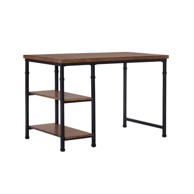 Austin Black and Ash Wood Two Shelf Desk