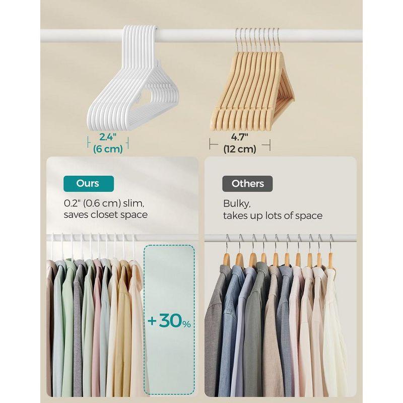 SONGMICS 50 Pack Plastic Hangers Space-Saving Clothes Hangers White