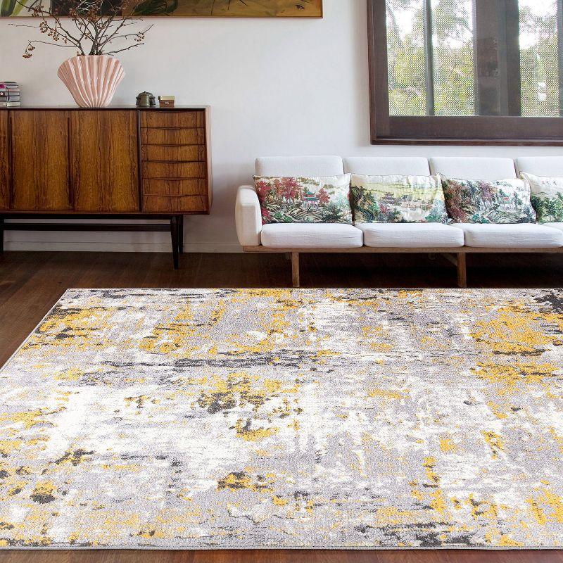 World Rug Gallery Distressed Modern Abstract Area Rug