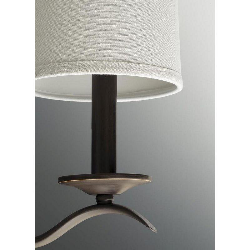 Progress Lighting Inspire Collection 3-Light Chandelier, Antique Bronze, Off-White Linen Shade