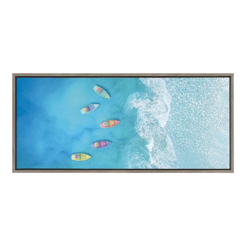 Tropical Escape Coastal Landscape Framed Canvas Wall Art