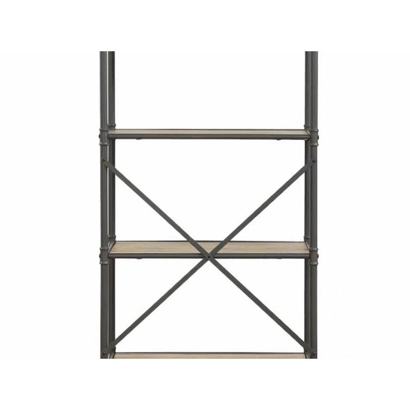 48" Itzel 4 Shelves Bookcase Antique Oak/Sandy Gray - Acme Furniture: Metal Frame, Open Back Design, Home Office Storage