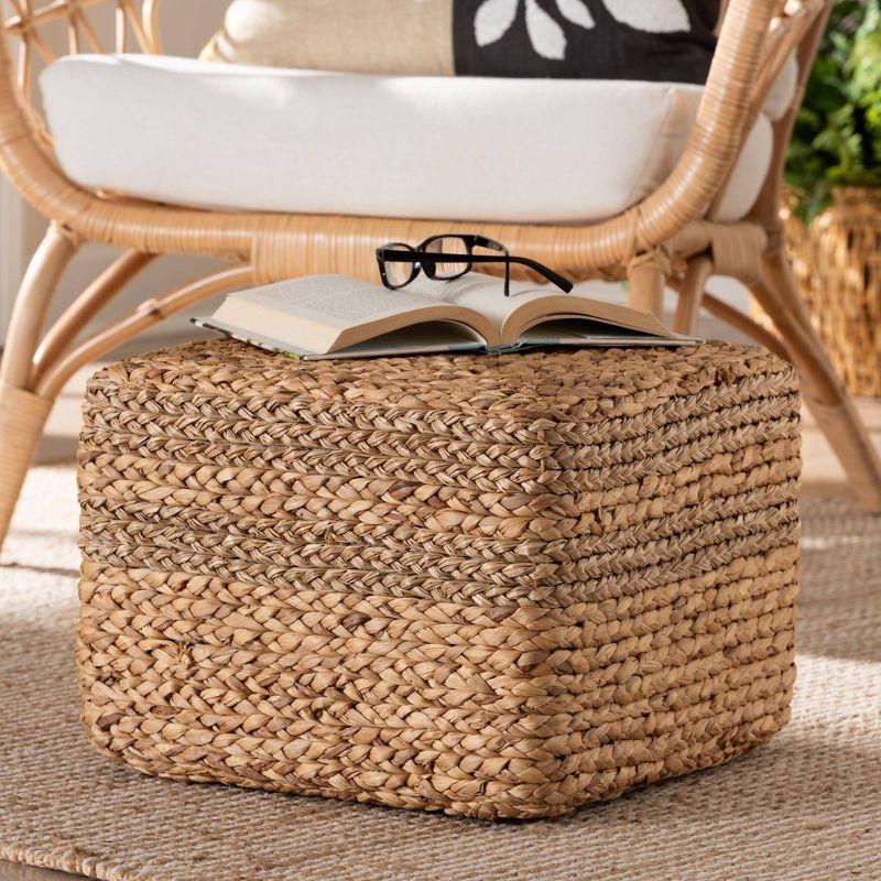 Marella Natural Brown Seagrass Bohemian Footstool