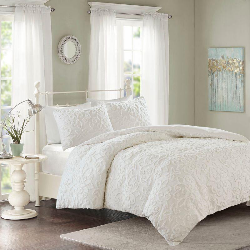 Kelly Clarkson Home Emberly Tufted Cotton Chenille Duvet Cover Set