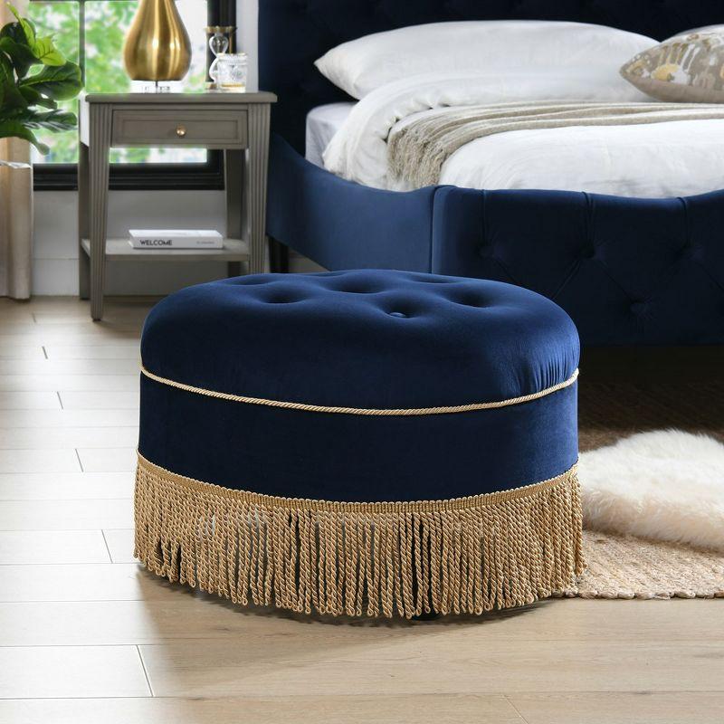 Jennifer Taylor Home Yolanda 24" Upholstered Round Accent Ottoman