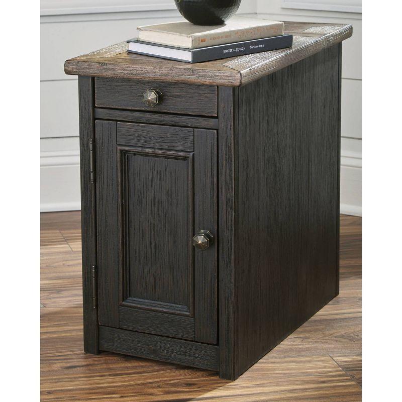 Tyler Creek Chairside End Table with USB Ports and Outlets Grayish Brown/Black - Signature Design by Ashley