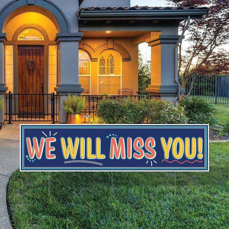 Beistle Plastic Jumbo We Will MissYou! Yard Sign, 11.75" x 3' 11", (1/Pkg) Multicolored