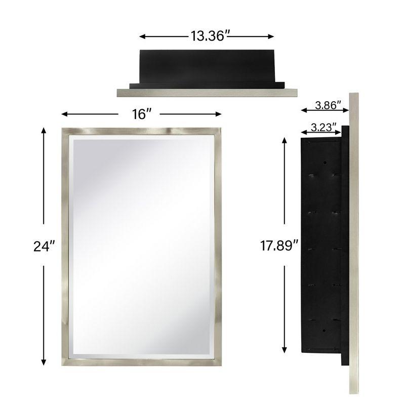 TEHOME Rectangular Metal Framed Recessed Bathroom Medicine Cabinet with Mirror