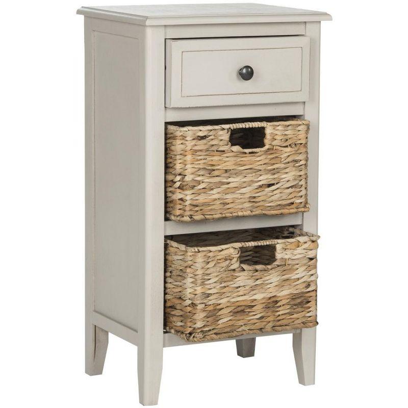 Everly Drawer Side Table - AMH5743D - Vintage Grey - Safavieh Couture