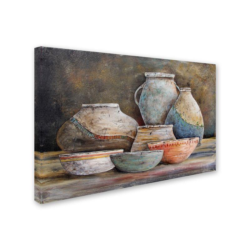 Trademark Fine Art - 22"x32" Jean Plout 'Clay Pottery Still Life 1' Canvas Art