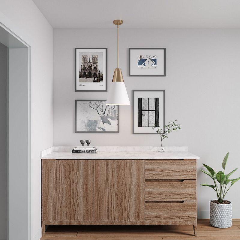 Millennium Lighting Annos 1 - Light Pendant in  Matte White/Modern Gold