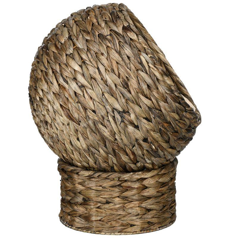 PawHut 20" Natural Braided Elevated Cat Bed Basket House Chair Sofa With Cushion