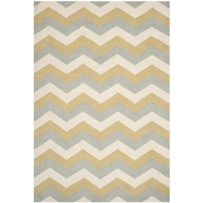 Chatham CHT715 Tufted Indoor Area Rug - Grey/Gold - 6'x9' - Safavieh