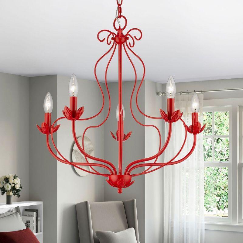 Livex Lighting Katarina 5 - Light Chandelier in  Shiny Red