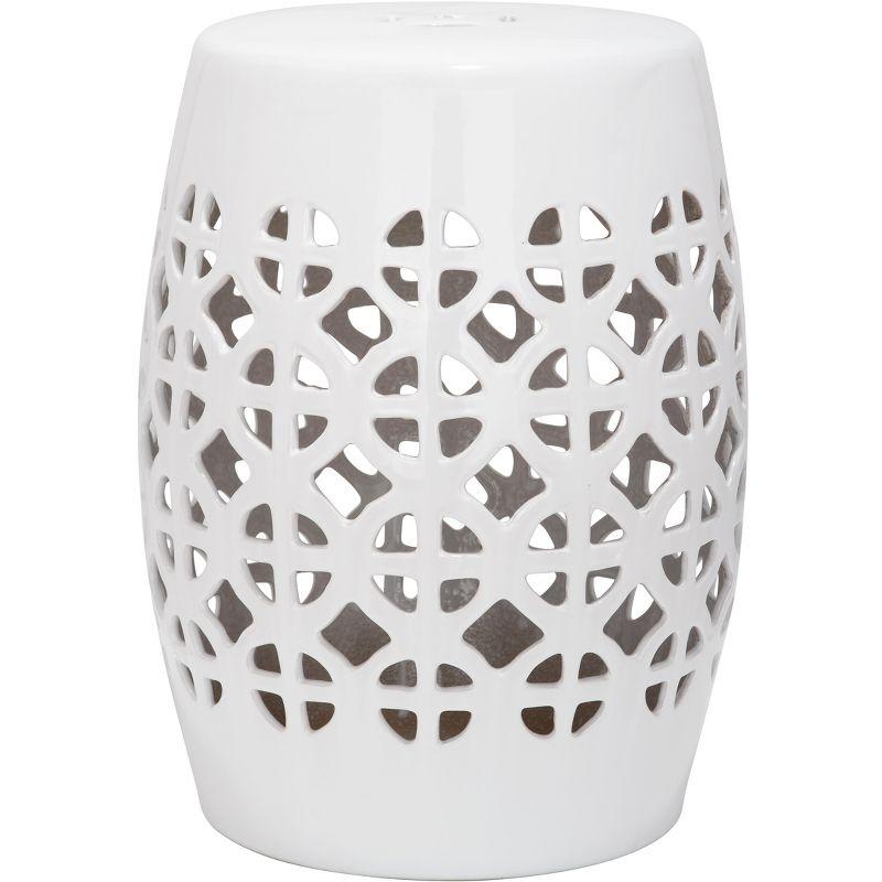 Circle Lattice Garden Stool - Indoor/Outdoor - ACS4508 - White - Safavieh