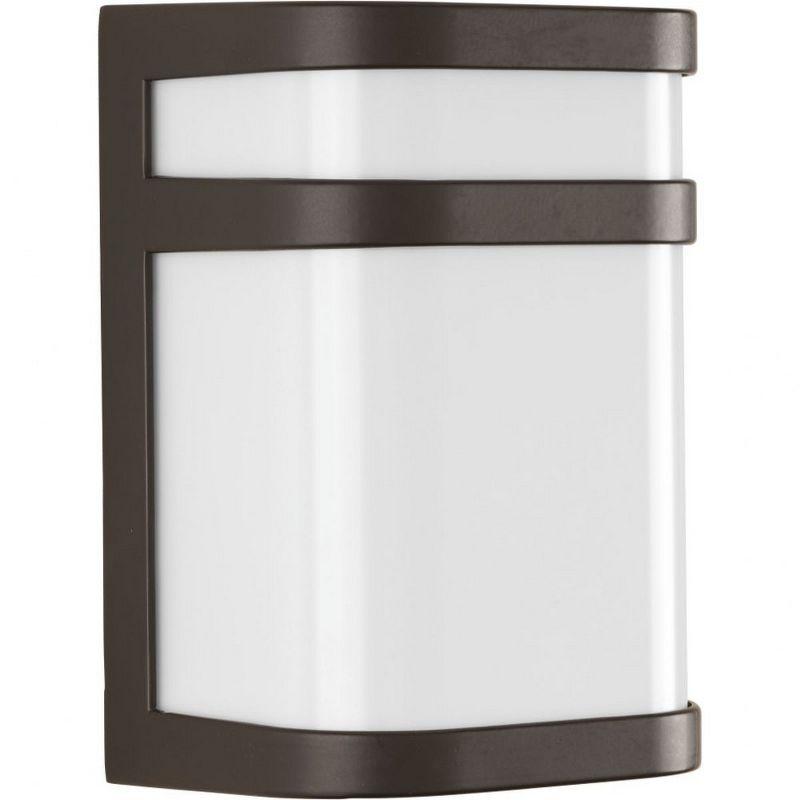 Progress Lighting Valera 1-Light LED Wall Lantern, Brushed Nickel, Matte White Acrylic Shade