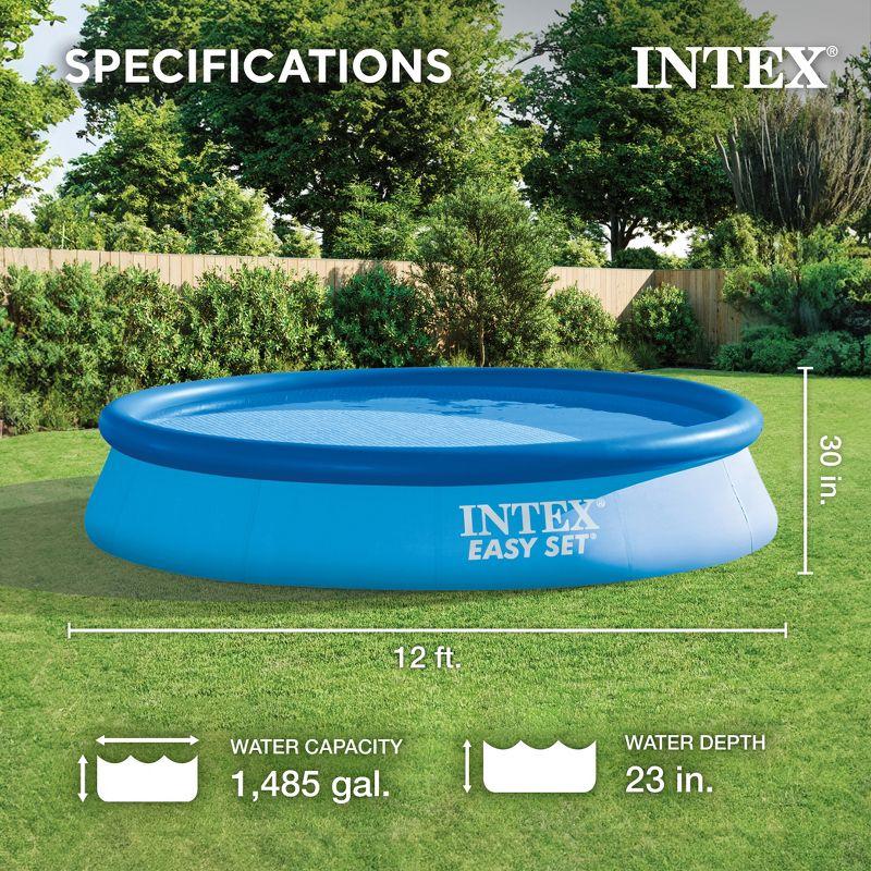 Intex Easy Set 12ft Blue Inflatable Above Ground Pool with Filter