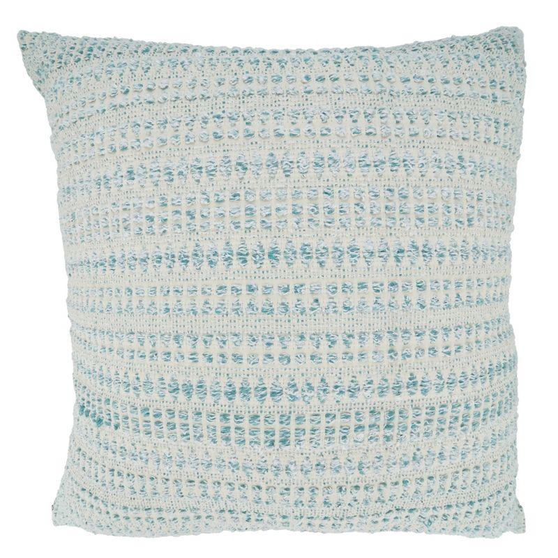 Saro Lifestyle Woven Line Throw Pillow With Poly Filling