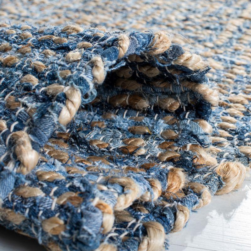 Cape Cod Blue and Natural Square Wool Area Rug