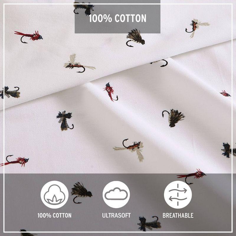 Twin XL Printed Pattern Sheet Set Fishing Flies - Eddie Bauer
