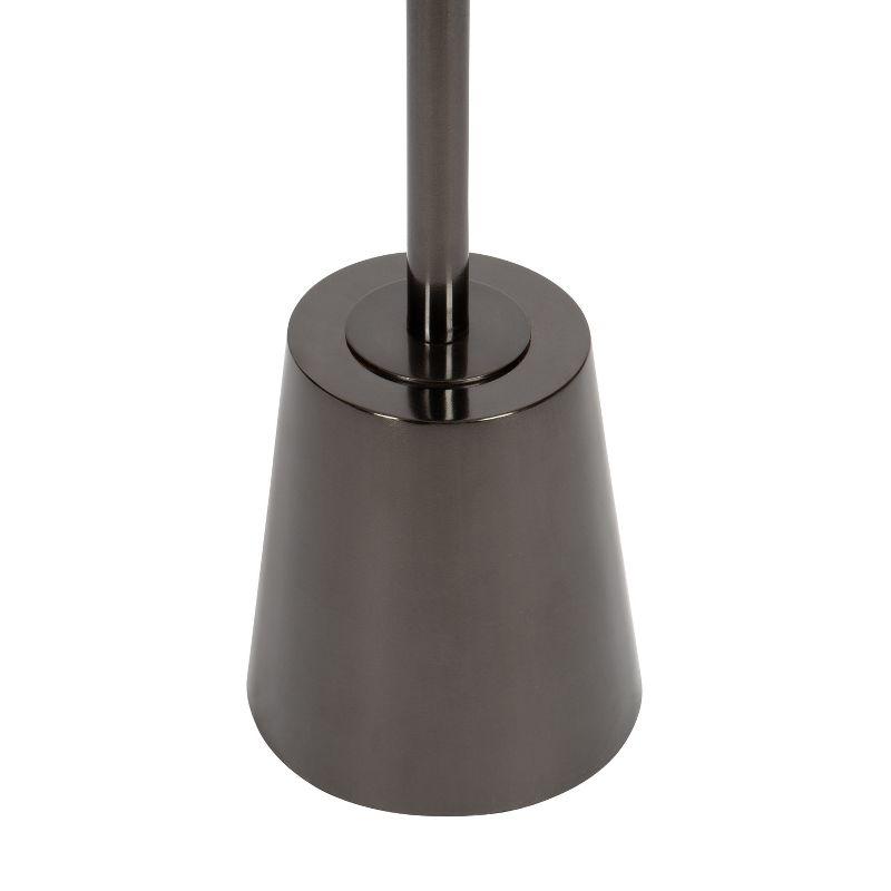 Kate and Laurel Tira Round Metal Side Table, 14x14x24, Pewter and White