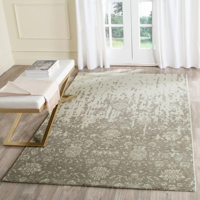 Restoration Vintage RVT104 Hand Tufted Indoor Area Rug - 8'x10' - Light Sage/Grey - Safavieh