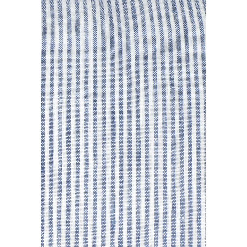 Blue Pinstripe Fringe Linen Pillow