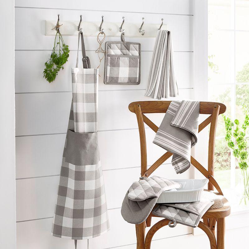 Elrene Farmhouse Living Buffalo Check Kitchen Apron with Pocket - 28" x 33" - Elrene Home Fashions