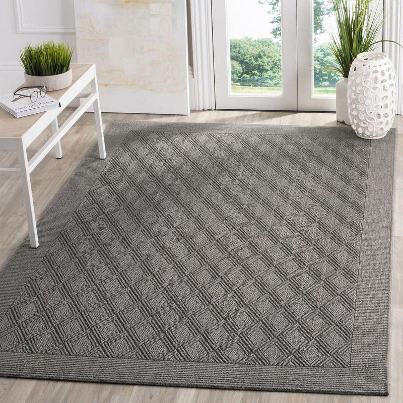 Gray Geometric Hand-knotted Synthetic 4' x 6' Area Rug