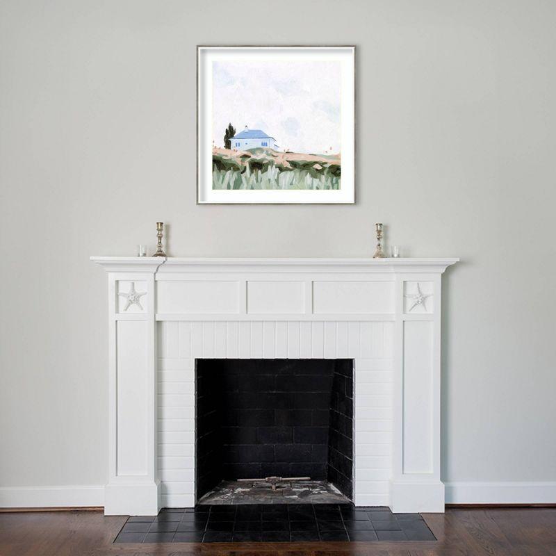 33" x 33" House on a Hill II by Emma Scarvey Wood Framed Wall Art Print - Amanti Art