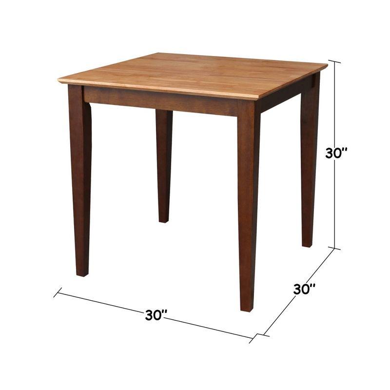 Solid Wood Top Table with Shaker Legs Cinnamon/Brown - International Concepts