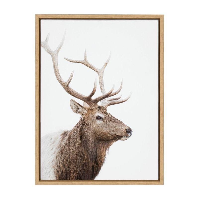 Sylvie Stag Profile Framed Canvas by Amy Peterson Art Studio - Kate & Laurel All Things Decor