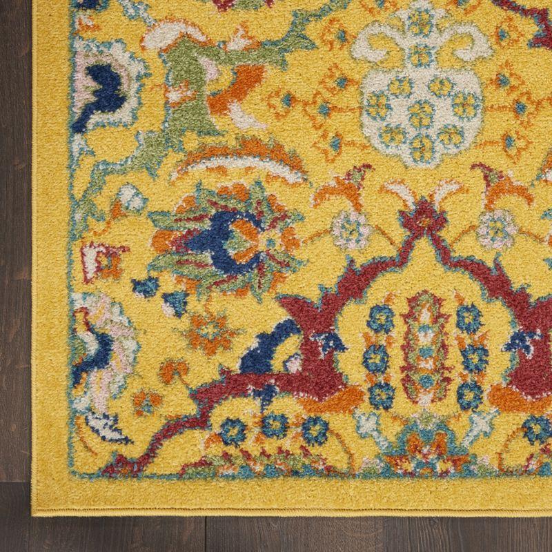 Bohemian Bliss Yellow Floral Synthetic 7' x 10' Area Rug