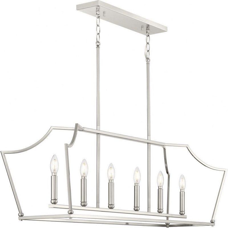 Progress Lighting Parkhurst 6-Light Linear Chandelier, Brushed Nickel, No Shade