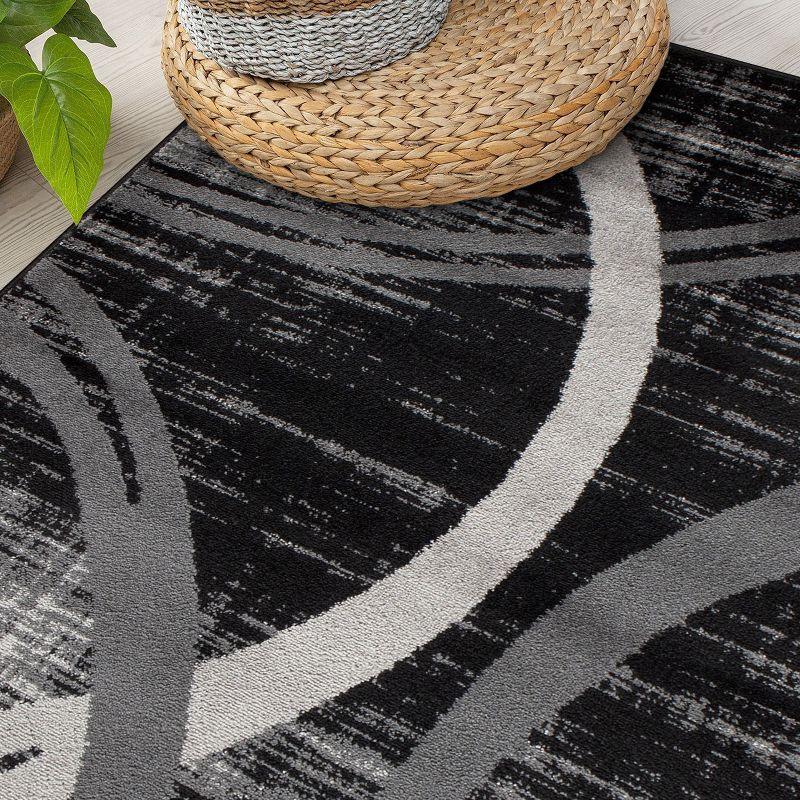 World Rug Gallery Contemporary Abstract Circles Design Area Rug