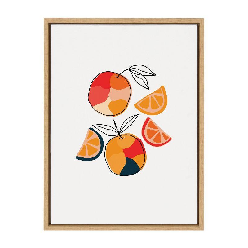 Natural Framed Juicy Citrus Canvas Wall Art, 26.69" x 21.63"