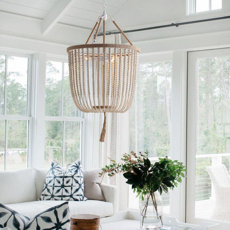 Angie Beads Pendant Lamp - LIT4476 - Cream - Safavieh