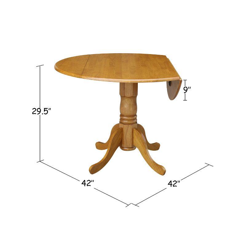 42" Mason Round Dual Drop Leaf Dining Table - International Concepts