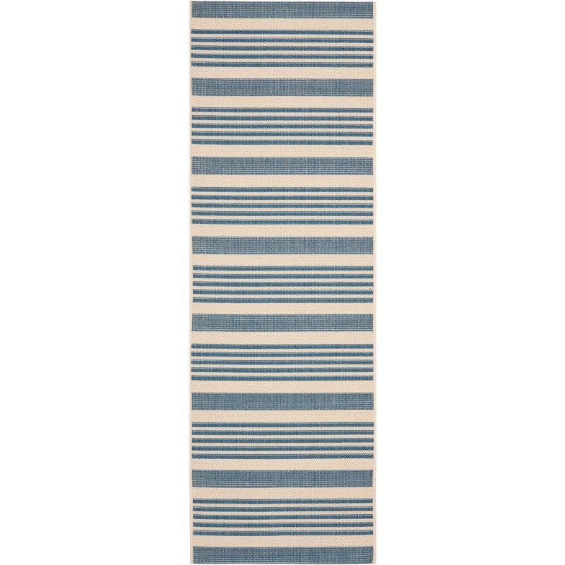 Courtyard CY6062 Power Loomed Indoor/Outdoor Runner Rug - Beige/Blue - 2'3"x16' - Safavieh.