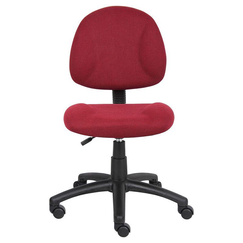 Burgundy Ergonomic Armless Fabric Office Chair