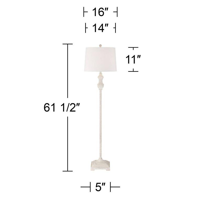 Barnes and Ivy Verona Traditional Shabby Chic 61 1/2" Tall Standing Floor Lamp Skinny Vintage White Living Room Bedroom House Reading Office