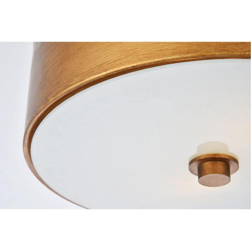 Elegant Lighting Hazen 2 light 12 inch Vintage Gold flush mount