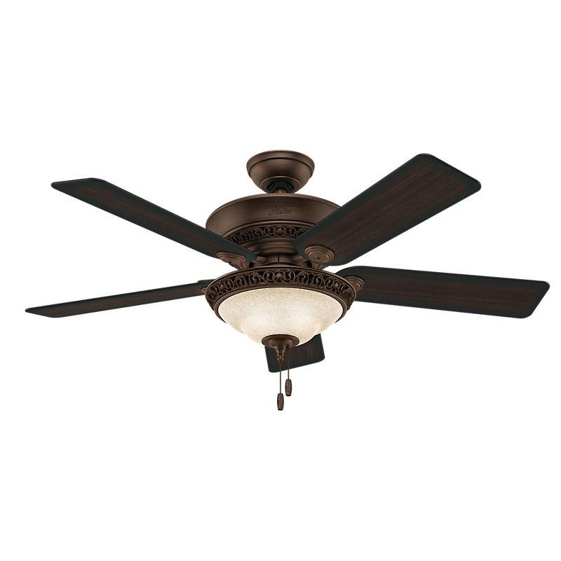 Italian Countryside 52" 5 - Blade Standard Ceiling Fan with Light and Pull Chains