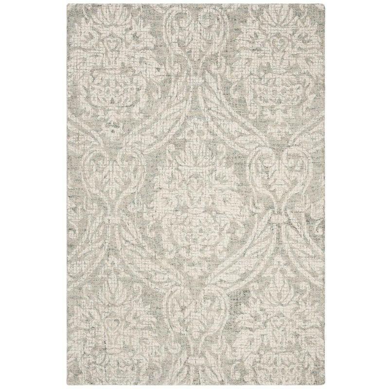 Abstract ABT204 Handmade Indoor Area Rug - Ivory/Grey - 4'x6' - Safavieh