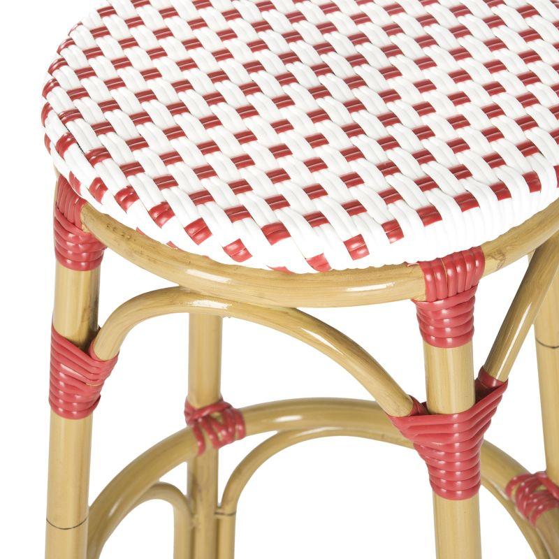 Kipnuk Barstool - Indoor/Outdoor - FOX5211 - Red/White - Safavieh