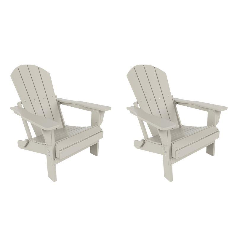 WestinTrends Malibu HDPE Outdoor Patio Folding Poly Adirondack Chair