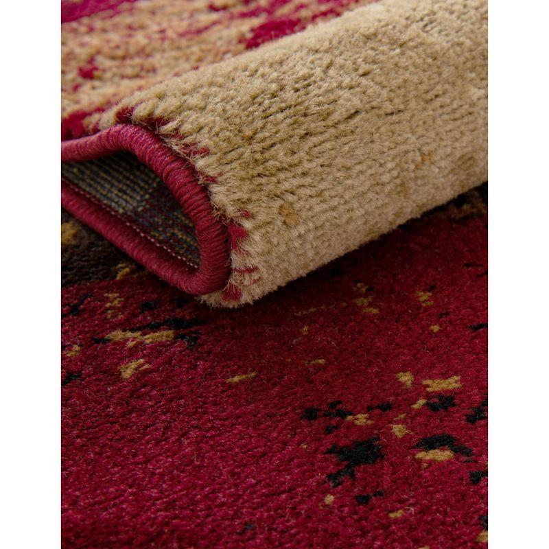 4' x 6' Brown and Red Abstract Rectangular Rug