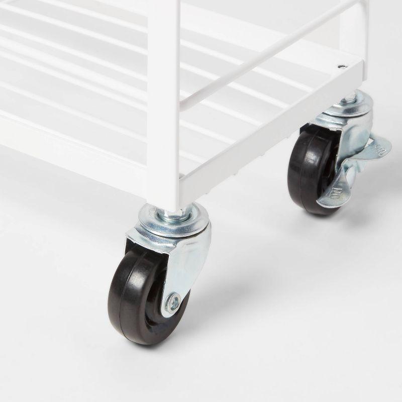 Skinny Storage Cart Matte White - Brightroom™: Iron Utility Cart, No Assembly, Narrow Profile